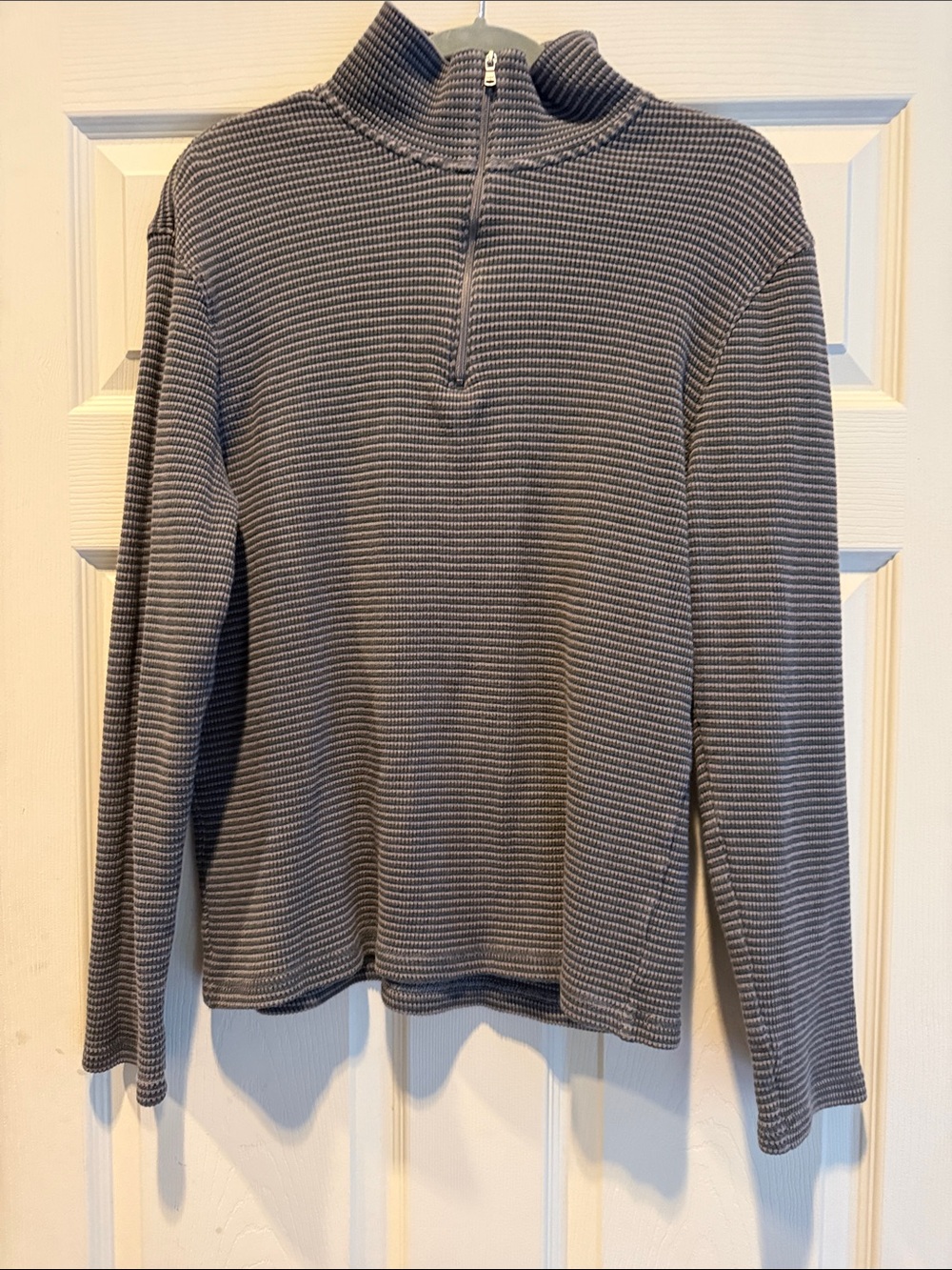 Michael Kors Men's Charcoal Gray Quarter-Zip Textured Pullover